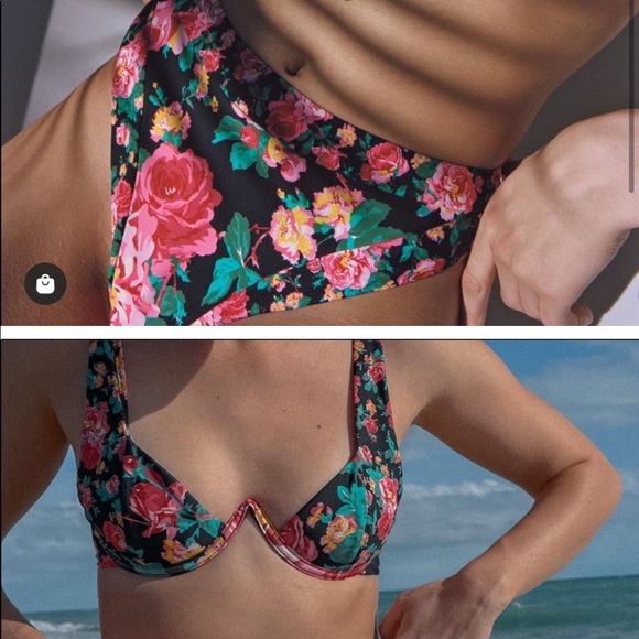 2 PIECE FOR LOVE & LEMONS Rosewater Underwire Swim Top & High-waist Swim Bottom - Picture 6 of 16
